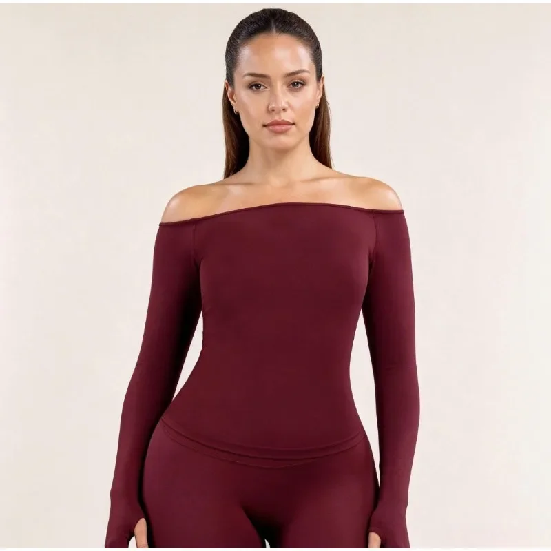 Yoga Of Fitness - Womens Off Shoulder Long Sleeve Yoga